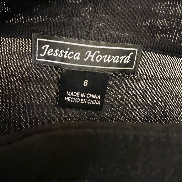 Jessica Howard Black and White Floral Dress with Jacket sz 8 2 Peice Set - Picture 12 of 12